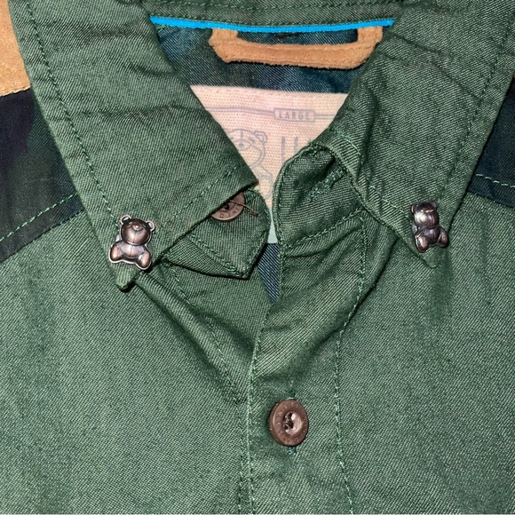 Mens Entree LS Short Sleeve Button Down Shirt L - Picture 2 of 3